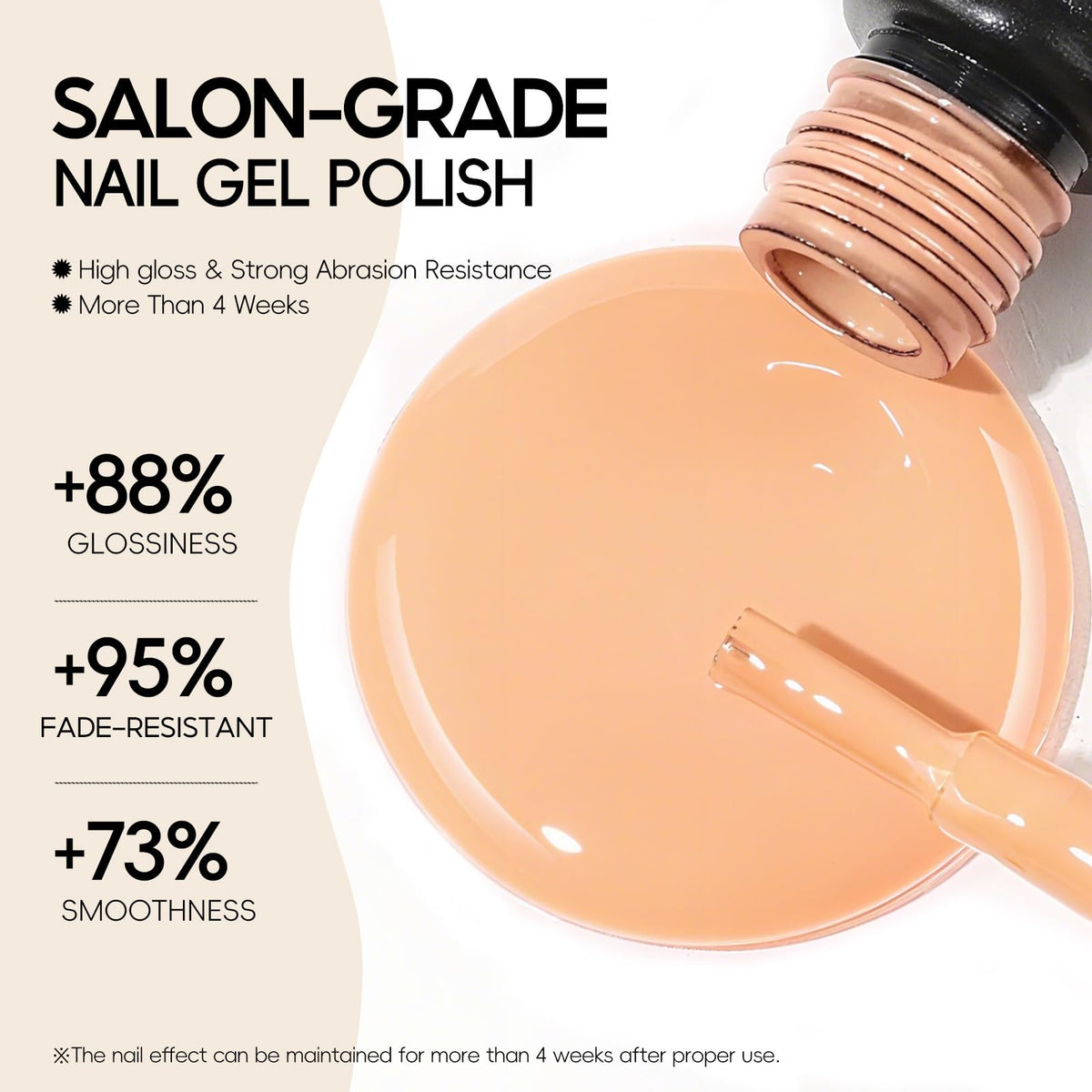 PEACECOLOR cured nails under lamp illustrating durable shiny finish