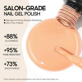 PEACECOLOR cured nails under lamp illustrating durable shiny finish