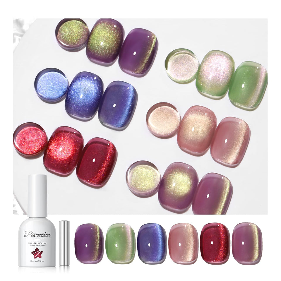 PEACECOLOR front packaging showing six gel bottles and magnets, convenient kit
