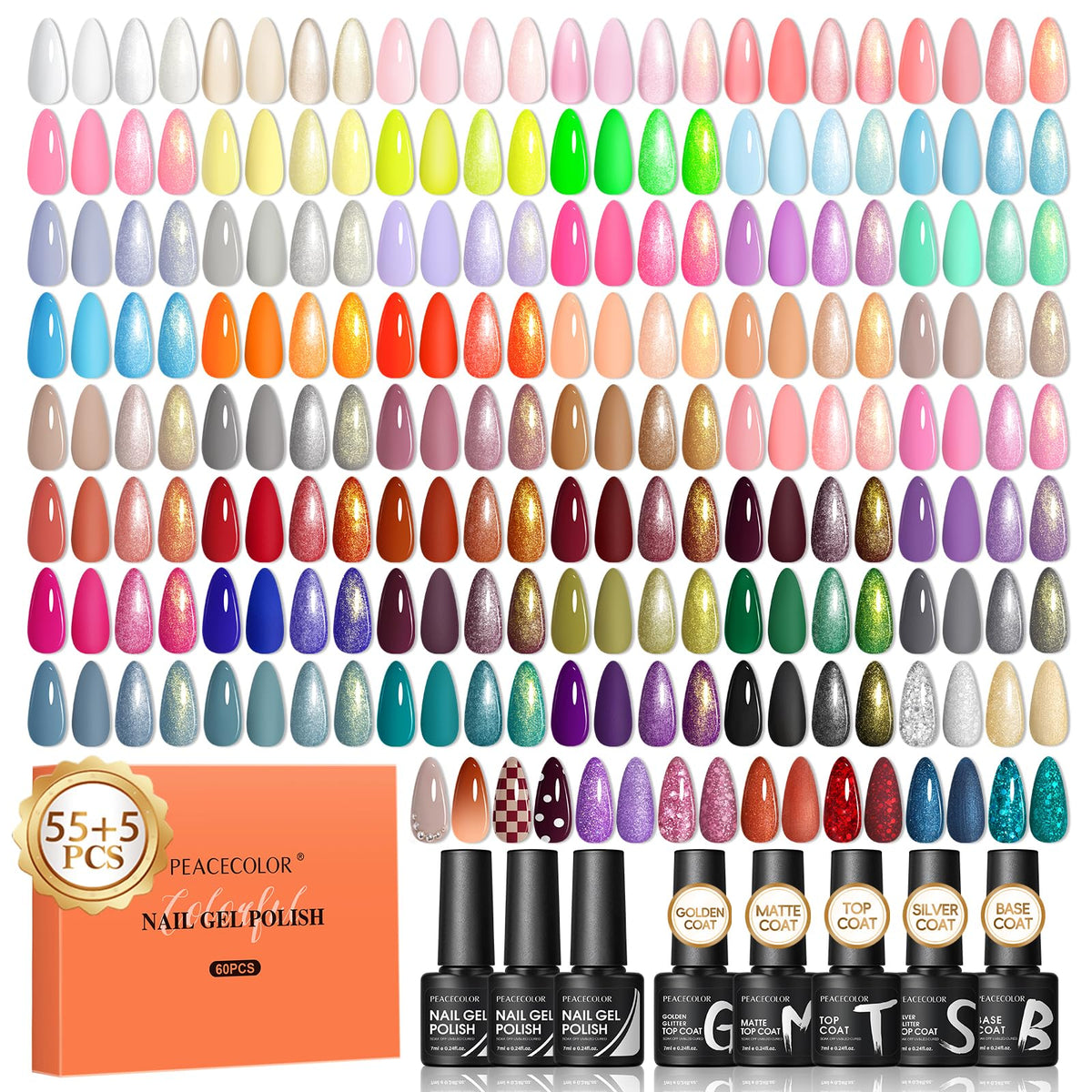 PEACECOLOR front packaging showing full 60-piece kit and benefits