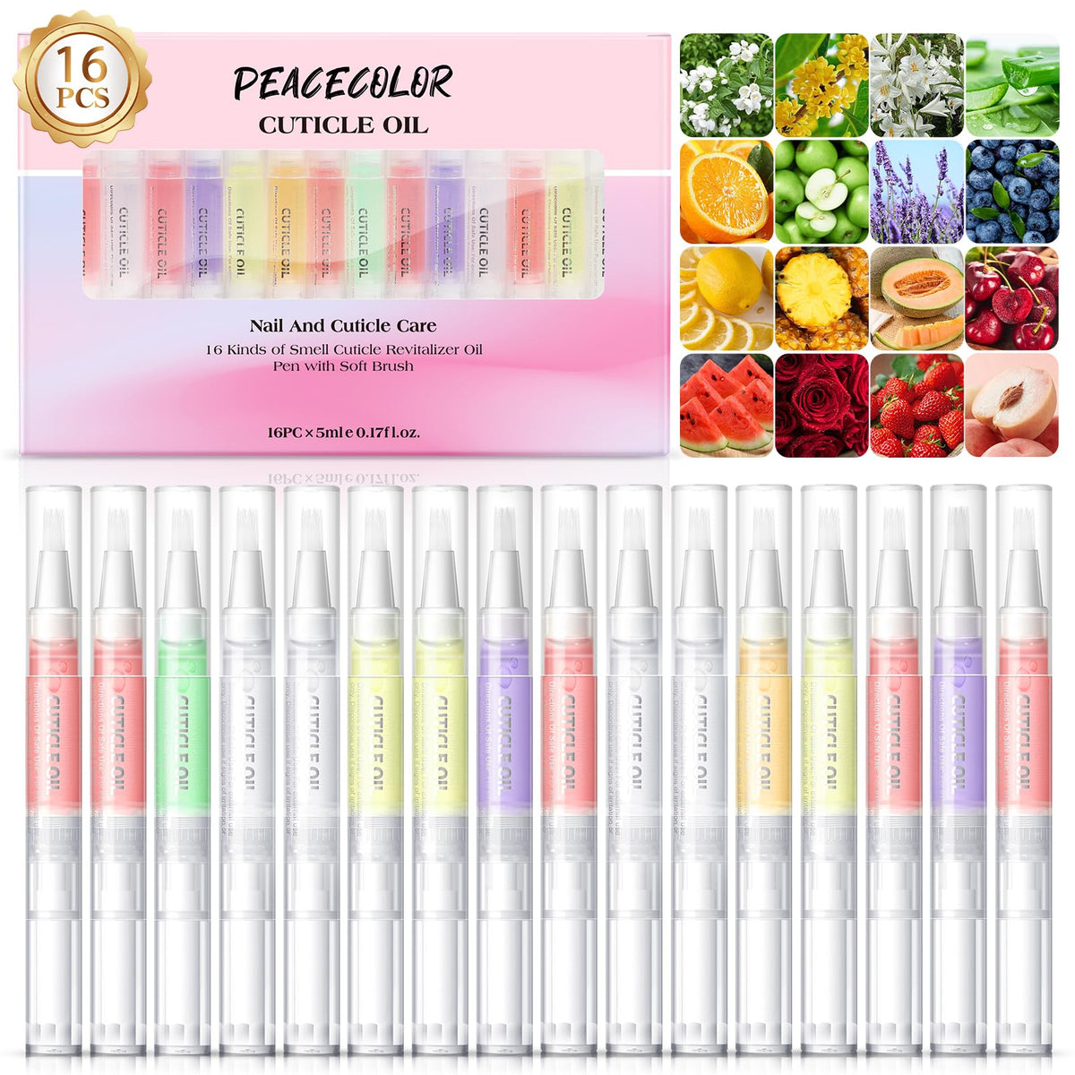 PEACECOLOR front packaging showing full 16-pen kit and benefits