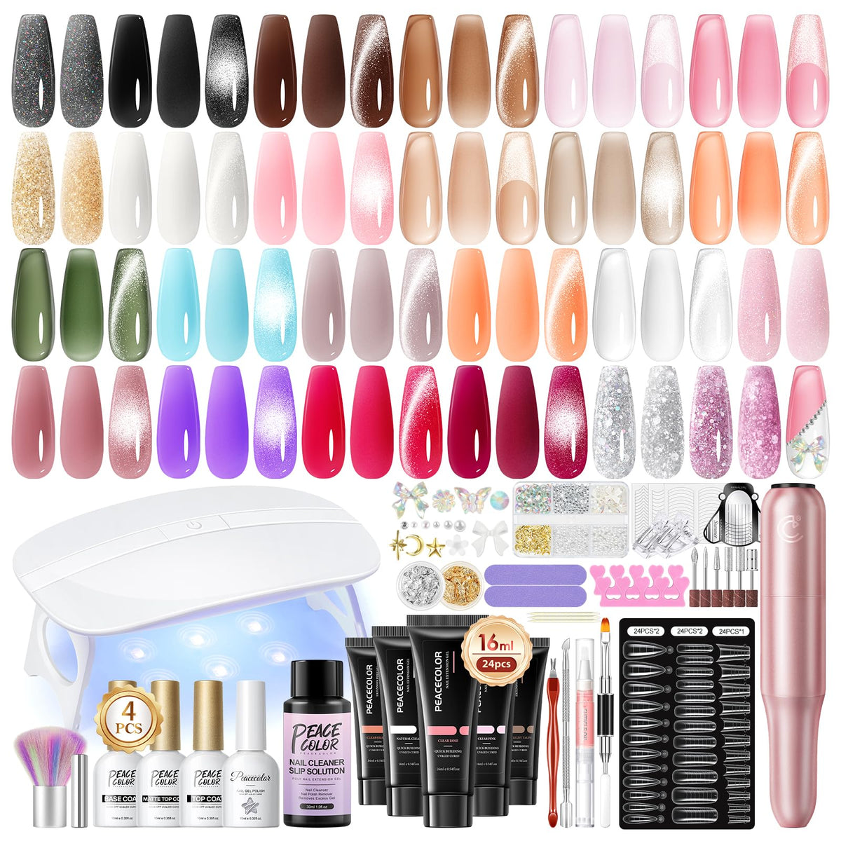 PEACECOLOR kit contents flatlay showing all pieces for easy setup