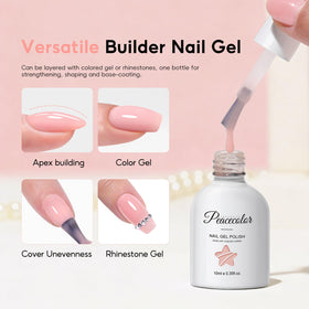 PEACECOLOR extended nail demonstration illustrating secure length and durable apex