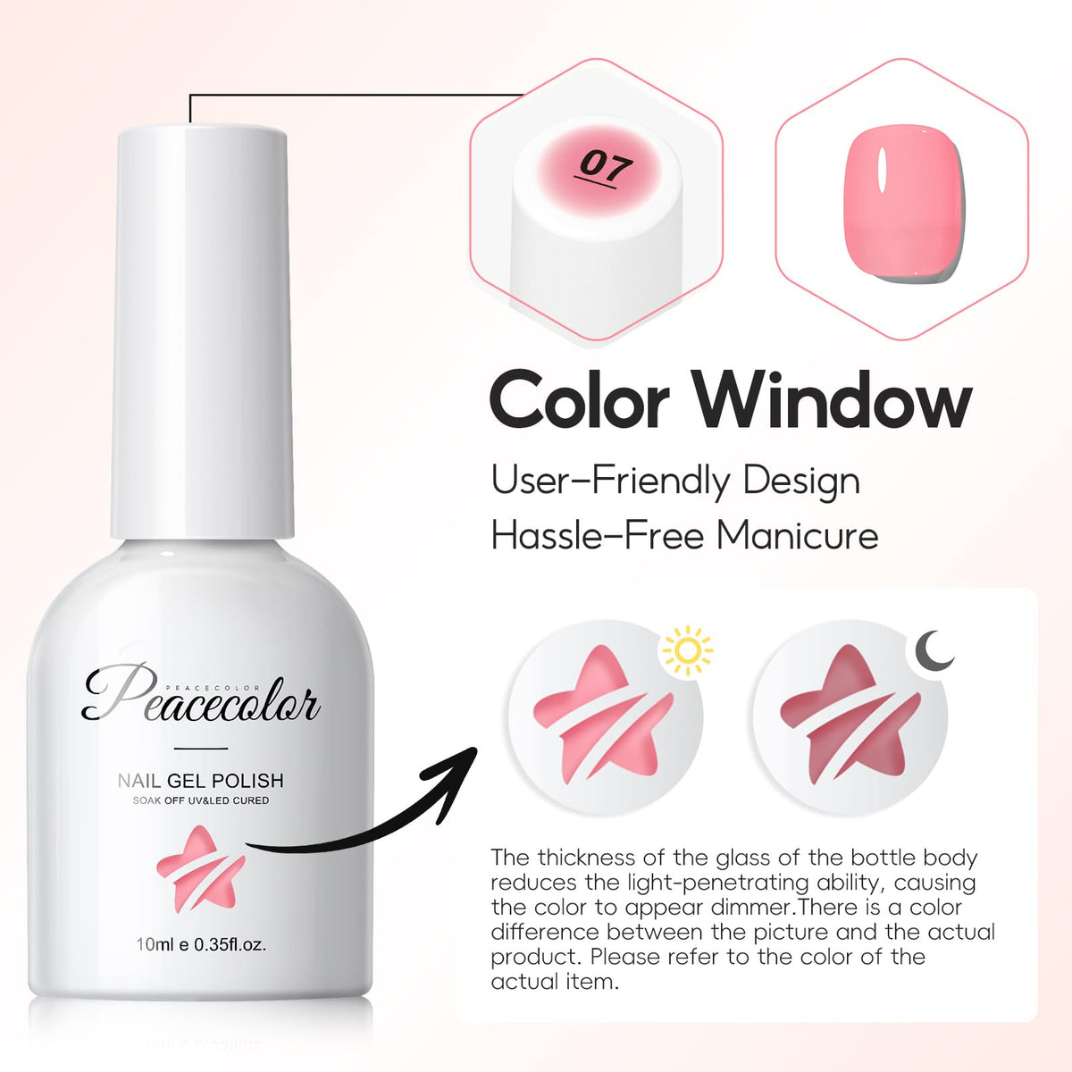 PEACECOLOR bridal-style soft nude manicure lifestyle shot showcasing wearable elegance