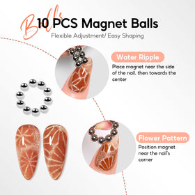 PEACECOLOR magnet held over uncured gel polish to form reflective cat eye