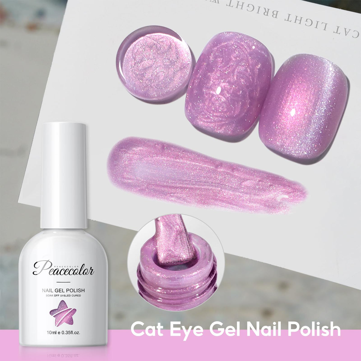 PEACECOLOR nail being manicured in hand showing in-use control and creative benefit