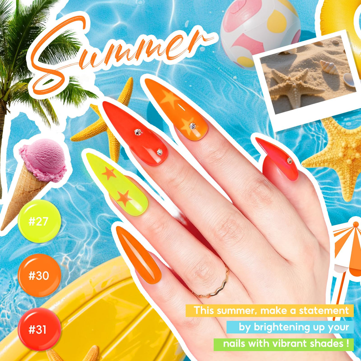 PEACECOLOR nail swatch fan demonstrating true color payoff and choice