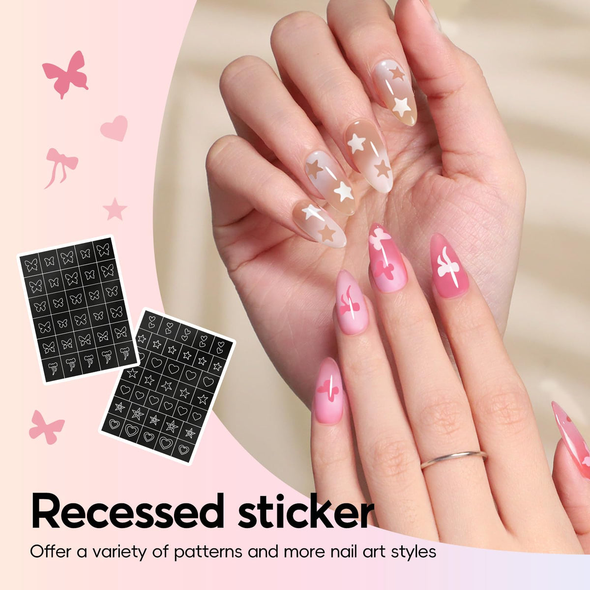 PEACECOLOR nail sponges and tools displayed for faster gradient blending
