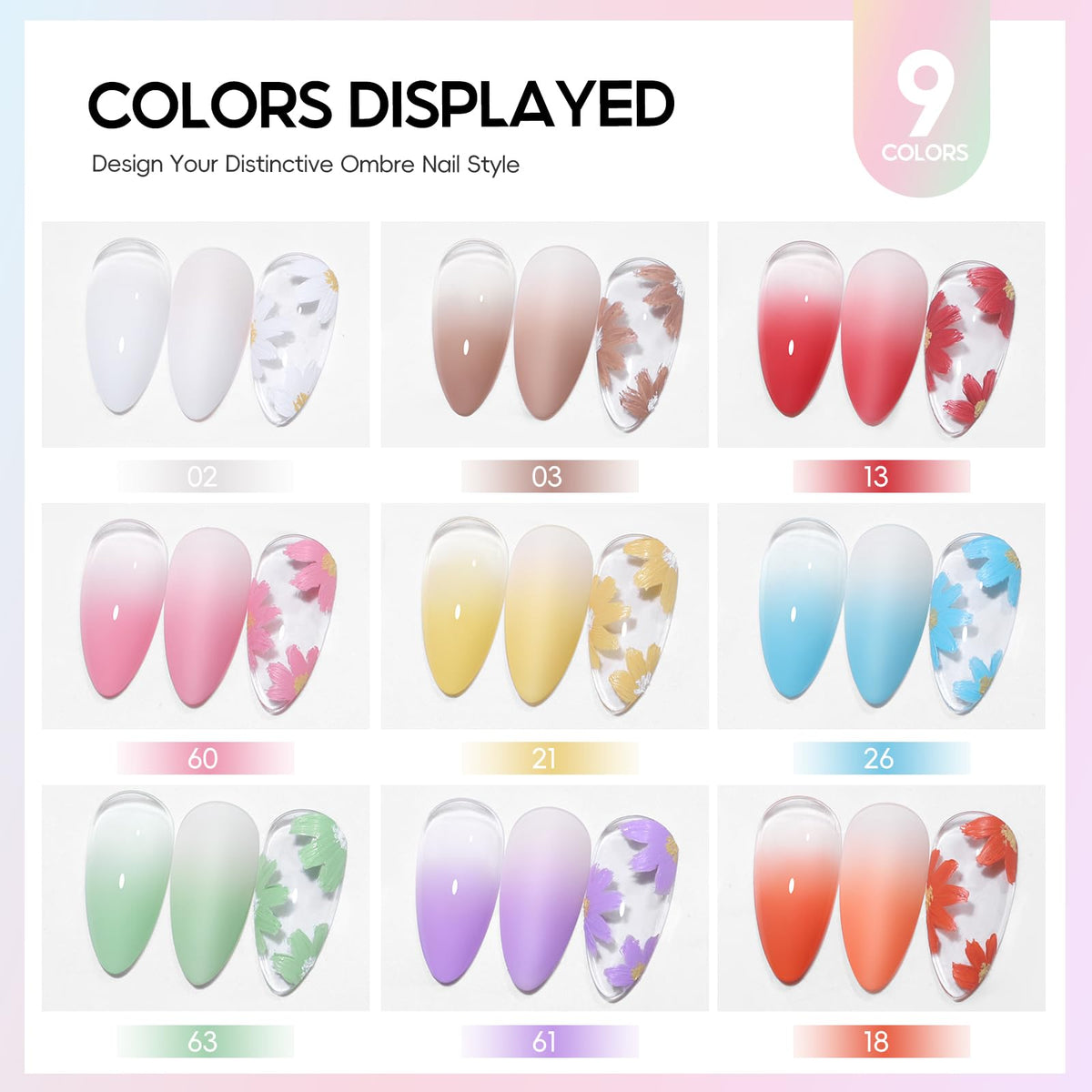 PEACECOLOR nail stickers close-up showing shapes for precise decoration