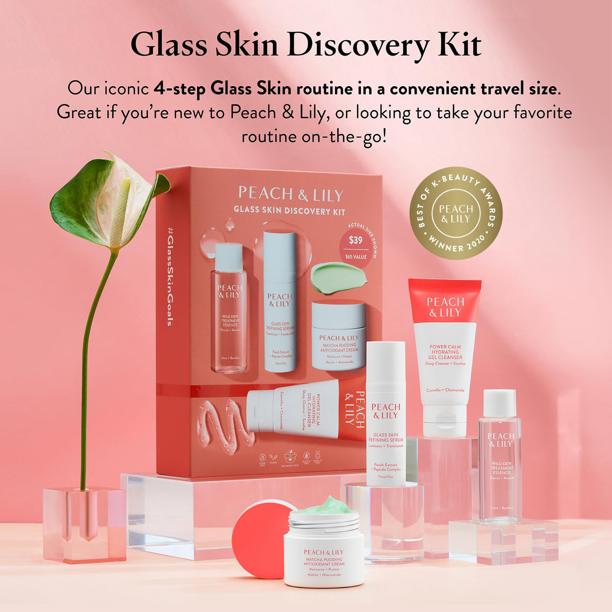 Peach & Lily cleanser gel texture close-up highlighting gentle cleansing