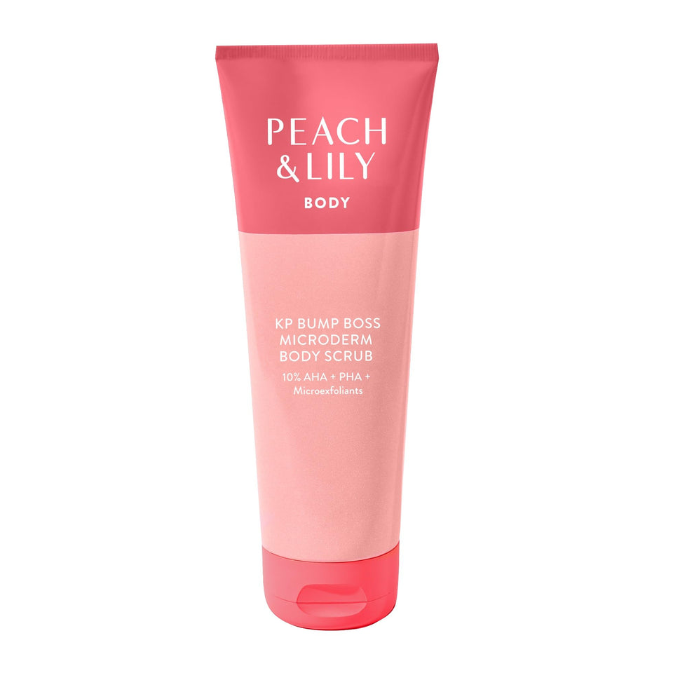 Peach & Lily front packaging showing tub and clear product benefits