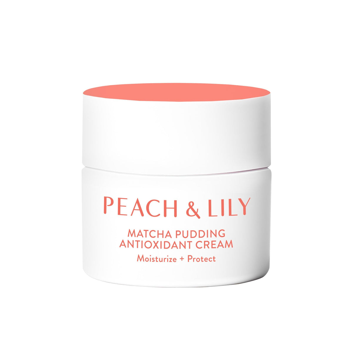 Peach & Lily front jar view showing label and compact moisturizer packaging benefit: easy storage