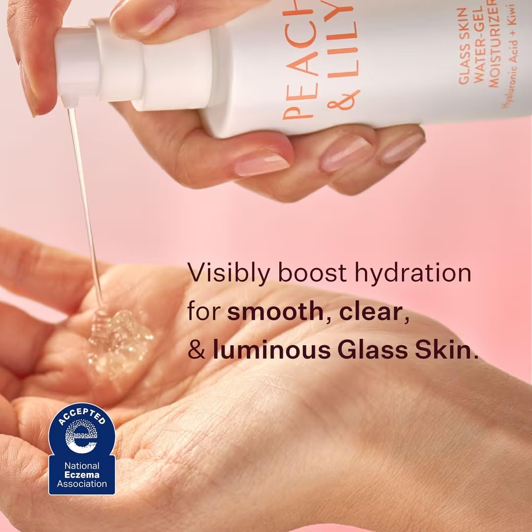 Peach & Lily smooth water-gel texture close-up for quick absorption
