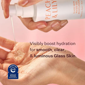 Peach & Lily smooth water-gel texture close-up for quick absorption
