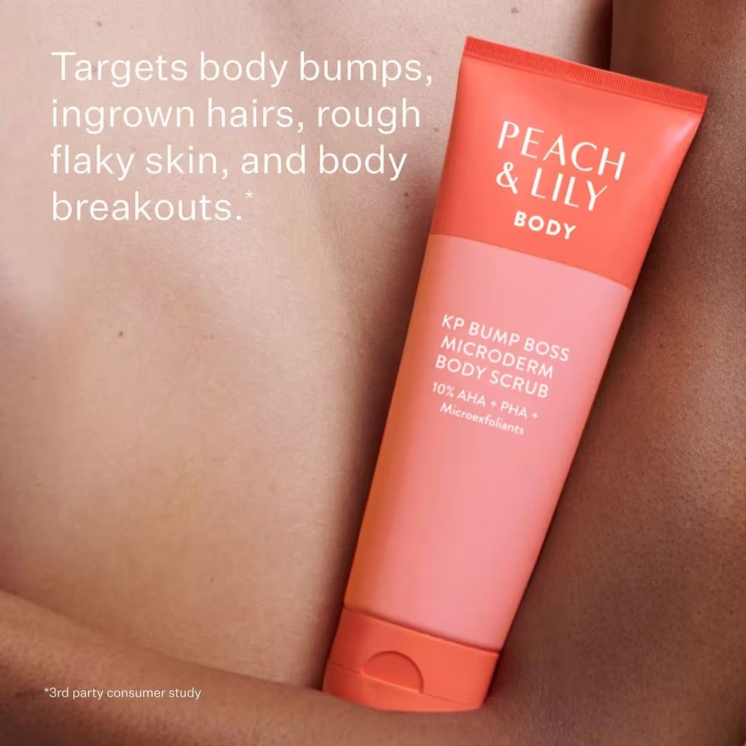 Peach & Lily product held in hand for size and usage scale