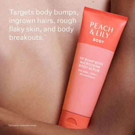 Peach & Lily product held in hand for size and usage scale