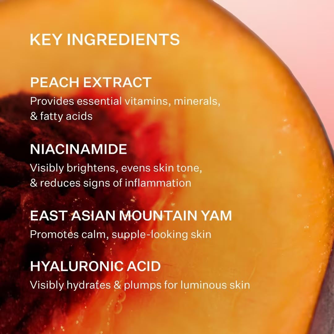 Peach & Lily label and ingredients written clearly to show clean formulation