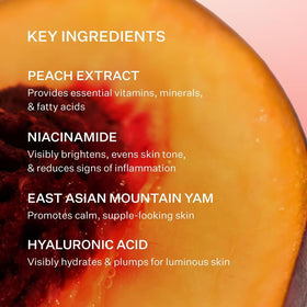 Peach & Lily label and ingredients written clearly to show clean formulation