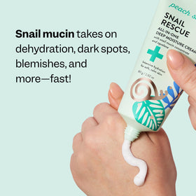 Peach Slices cream on fingertip ready for smooth, quick absorption