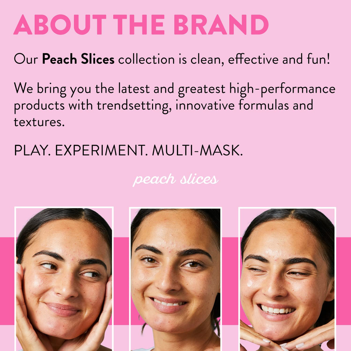 Peach Slices on a bathroom vanity with skincare items suggesting daily routine benefit