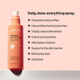 Peach Slices fine mist spray being dispensed for instant cooling