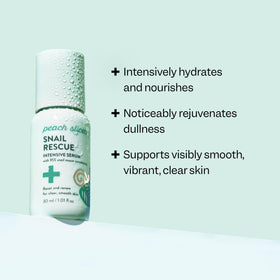 Peach Slices texture drop of serum demonstrating smooth, fast-absorbing finish
