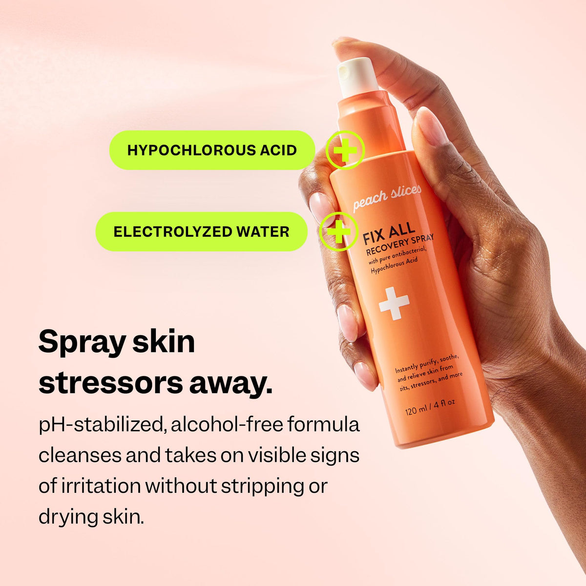 Peach Slices droplet on skin showing lightweight hydrating texture