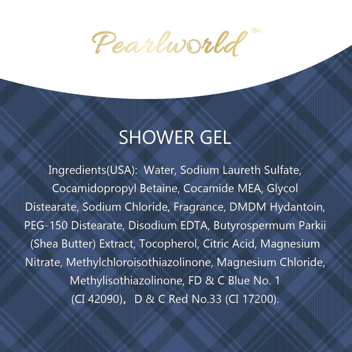 PEARLWORLD ocean-scent bottle label showing natural ingredients for hydration