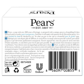 Close-up of Pears bar texture highlighting glycerin clarity and smoothness
