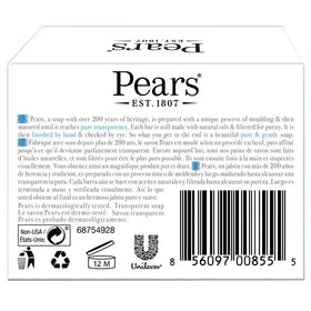 Pears close-up of translucent bar texture highlighting glycerin clarity and moisturizing benefit