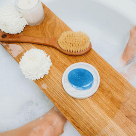 Pears soap bar on bathroom counter in lifestyle scene for everyday refreshment benefit