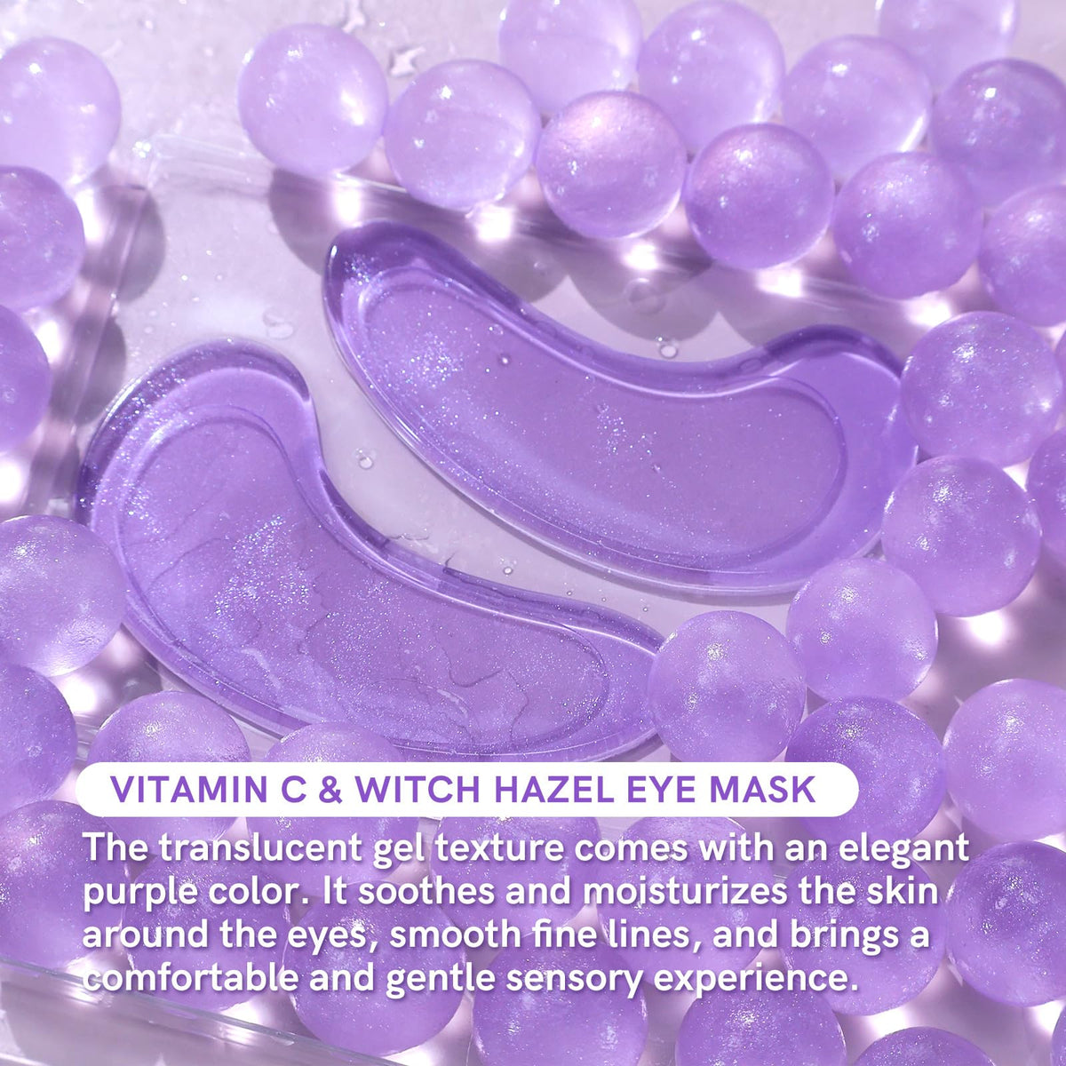 PEAUAMIE patch applied under eye demonstrating immediate cooling effect