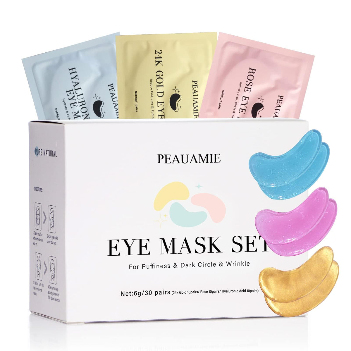 PEAUAMIE front packaging showing trio pack and benefits