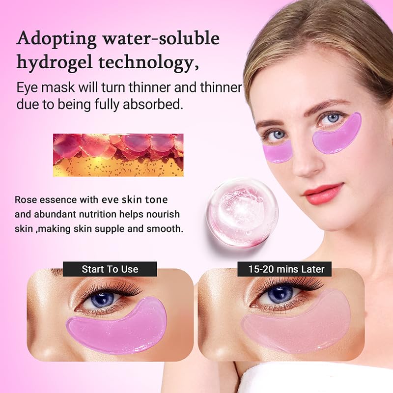 PEAUAMIE individually wrapped rose eye patches emphasizing hygiene