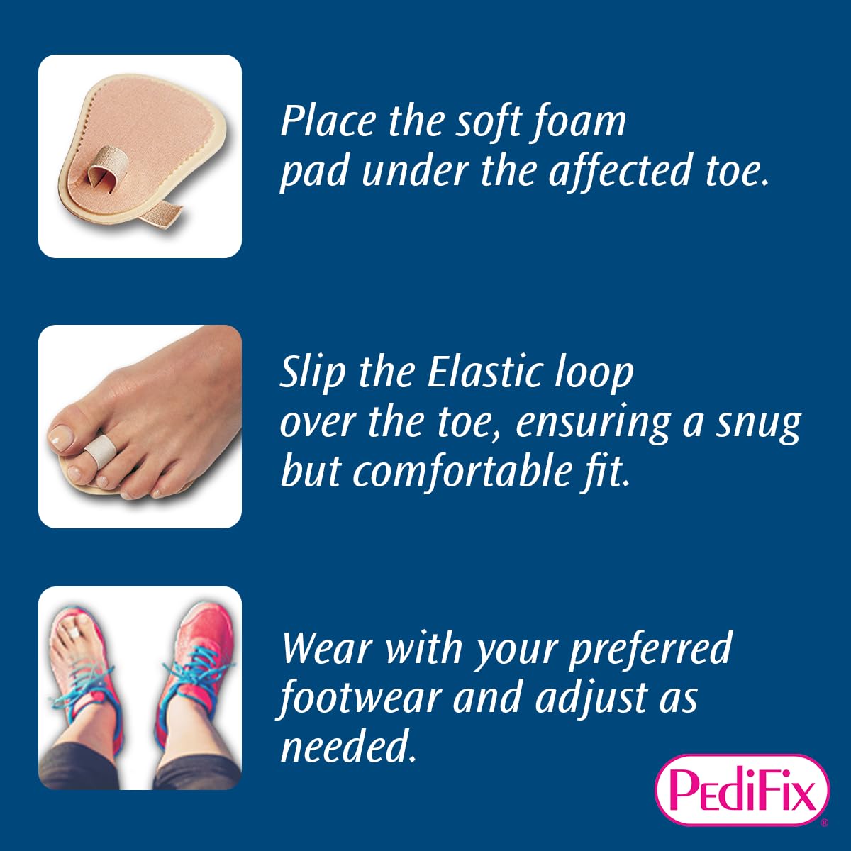 Pedifix Budin worn inside a shoe demonstrating discreet support and comfortable everyday wear
