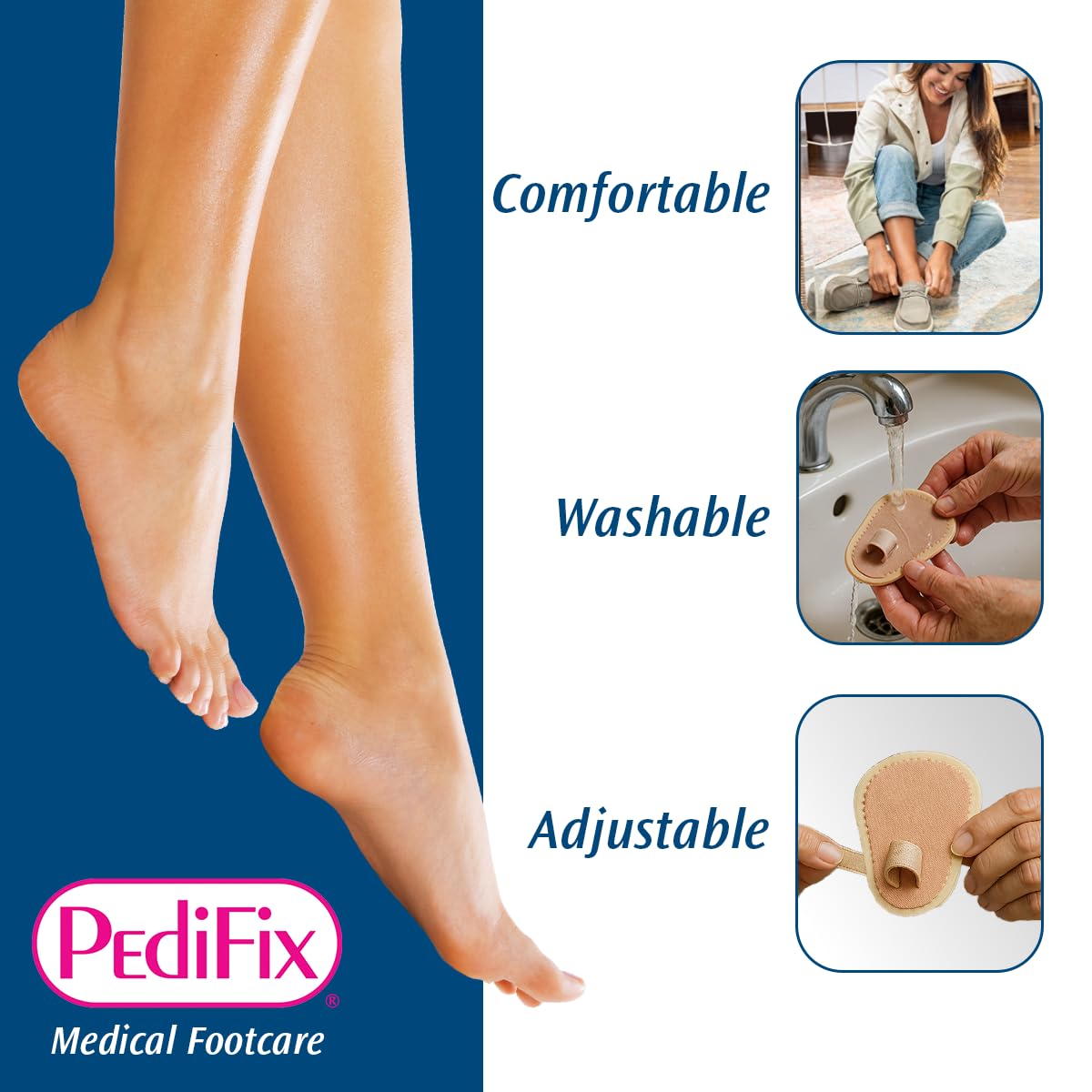 Pedifix Budin metatarsal pad texture highlighting dual-layer foam that absorbs forefoot pressure