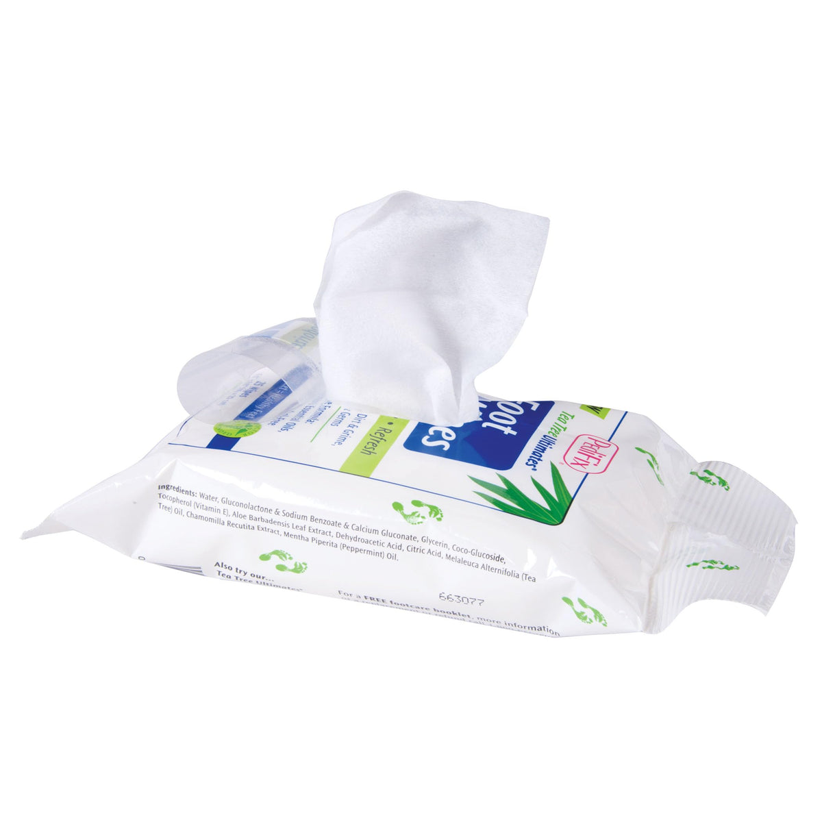 PediFix wipes beside shoes in lifestyle scene promoting post-activity care