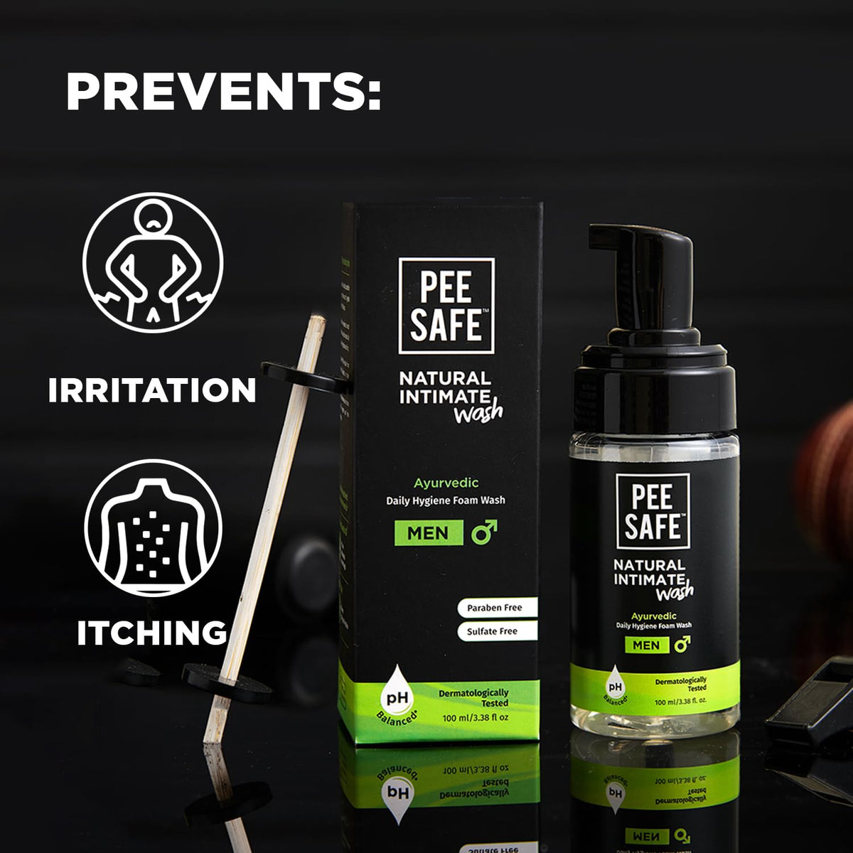 Pee Safe bottle in hand for scale showing convenient travel-friendly size benefit