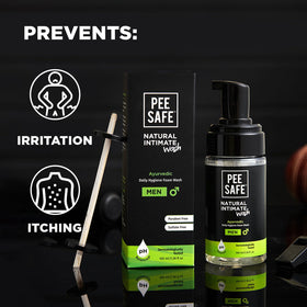 Pee Safe bottle in hand for scale showing convenient travel-friendly size benefit