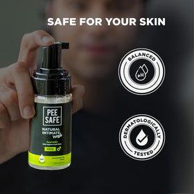 Pee Safe lifestyle shower scene showing easy use for confident daily hygiene