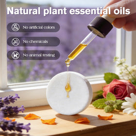 peepul tablet placed in a steaming shower creating a relaxing aroma experience