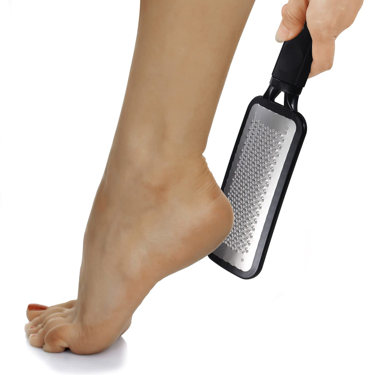 Pefei rasp hanging on bathroom hook showing convenient storage and quick drying benefit