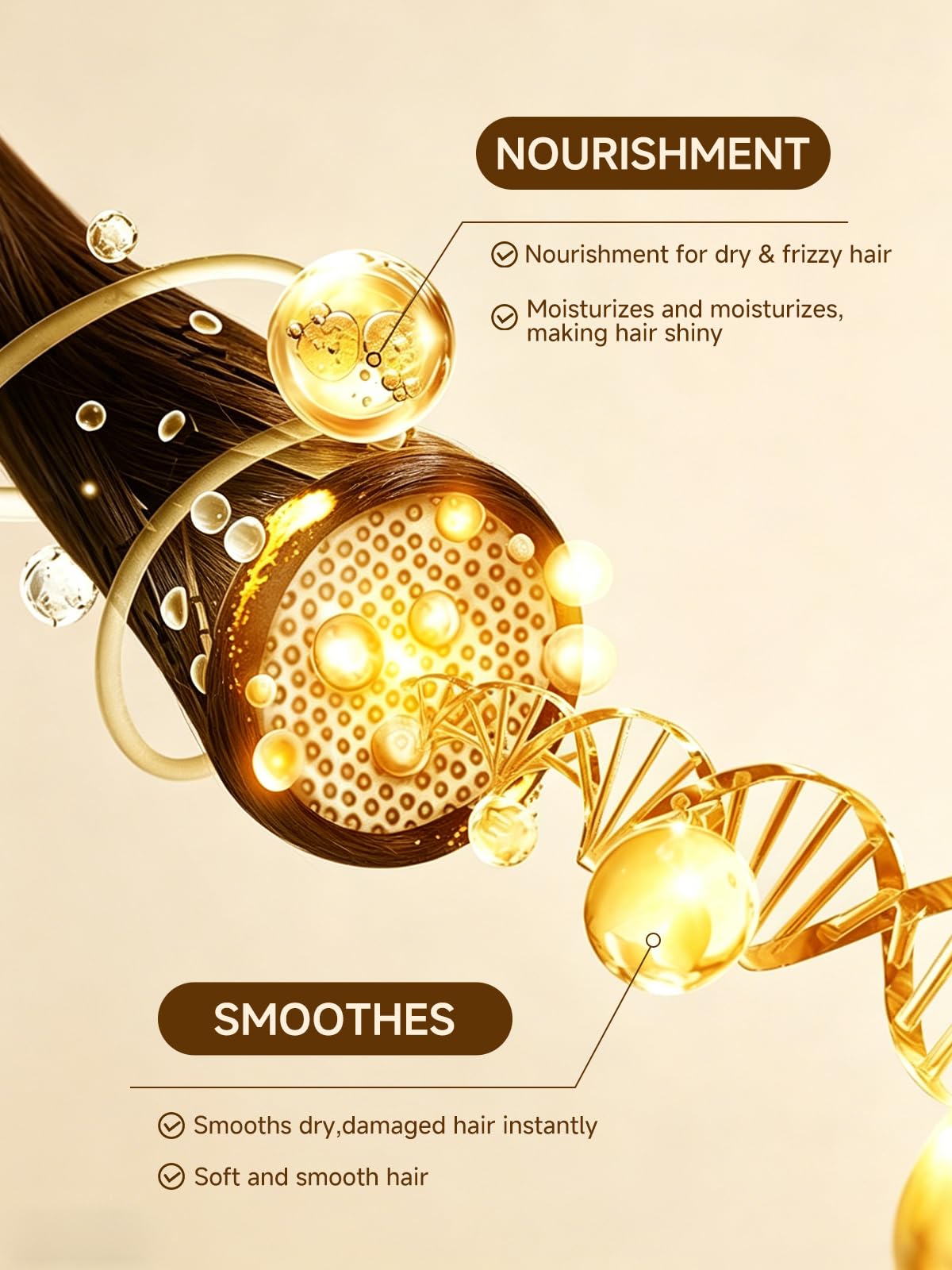 pekinly argan oil bottle detail emphasizing lightweight, non-greasy finish