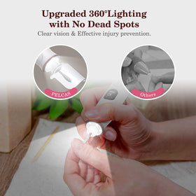 PELCAS organized drill bits and 60 sanding bands for versatile nail work