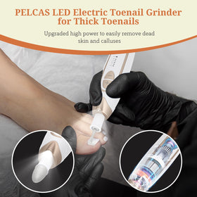 PELCAST LED-lit nail drill in use for improved visibility