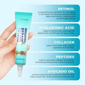 PENEBELLA applying a small amount under eye with finger for targeted smoothing