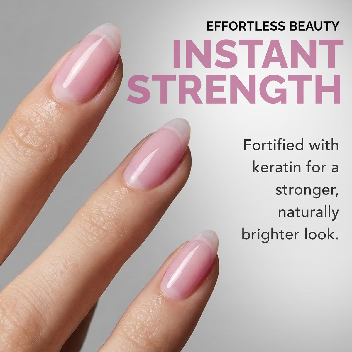 Perfect Formula brush stroke of ruby pink gel coat demonstrating smooth coverage and quick dry