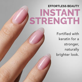 Perfect Formula brush stroke of ruby pink gel coat demonstrating smooth coverage and quick dry