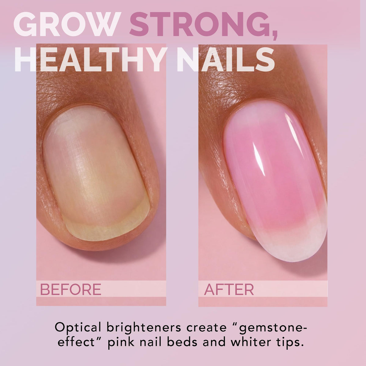 Perfect Formula applying gel coat to a natural nail illustrating easy at-home use