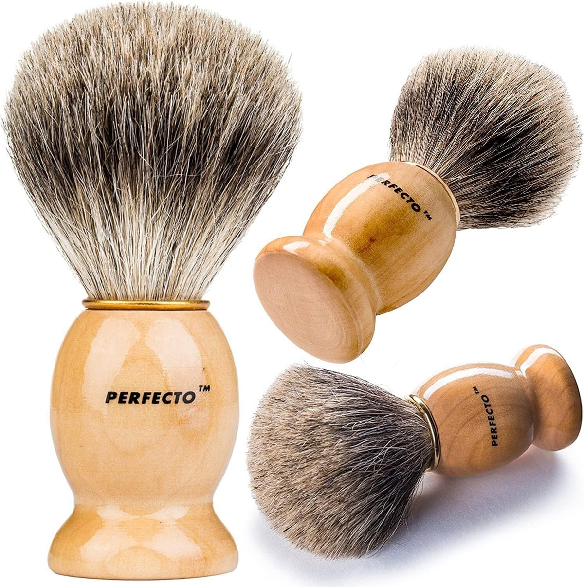 Perfecto handle close-up highlighting ergonomic wood-grain grip advantage
